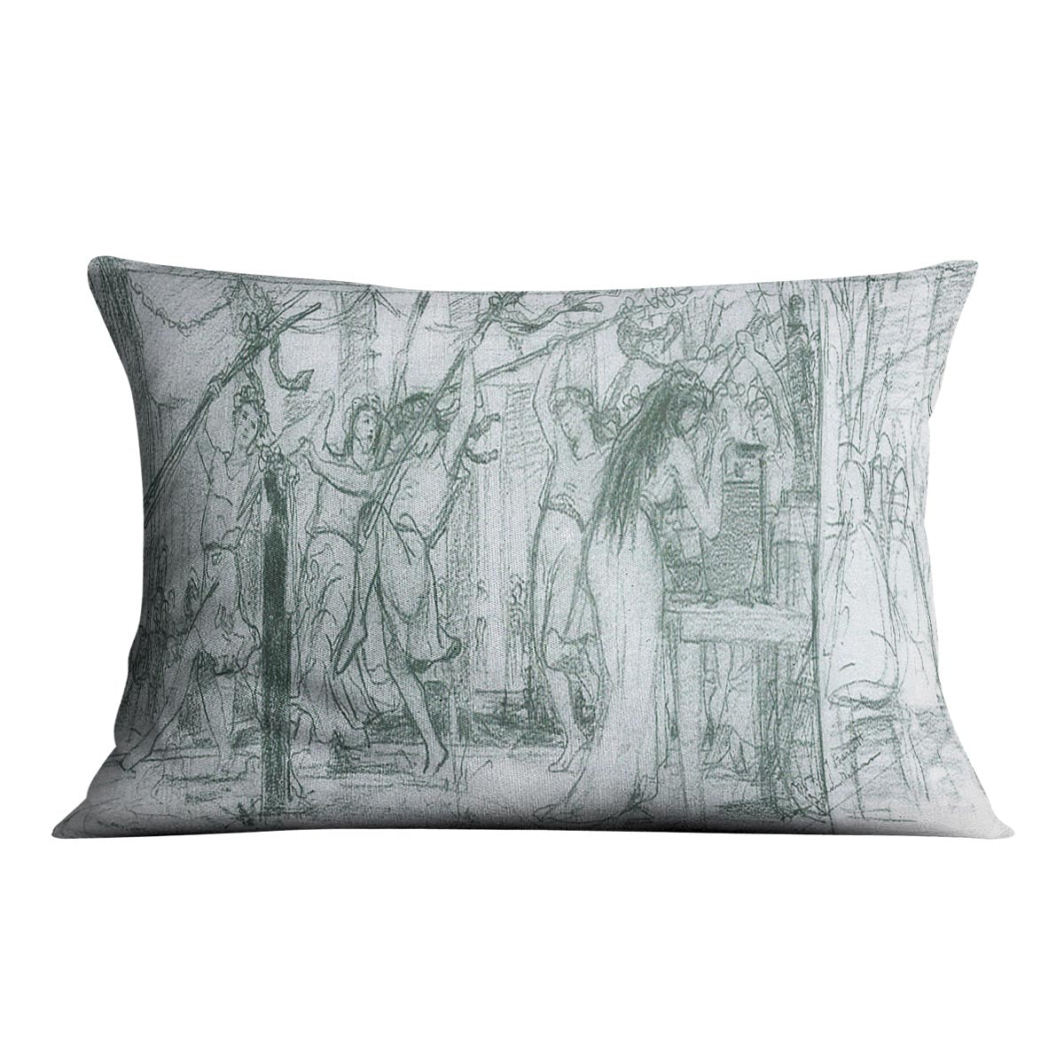 The Grape Harvest Festival sketch by Alma Tadema Cushion - Canvas Art Rocks - 4