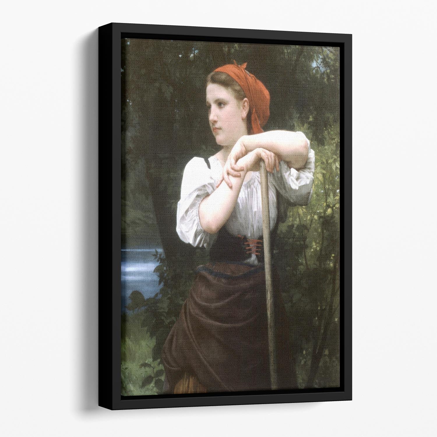 The Haymaker By Bouguereau Floating Framed Canvas