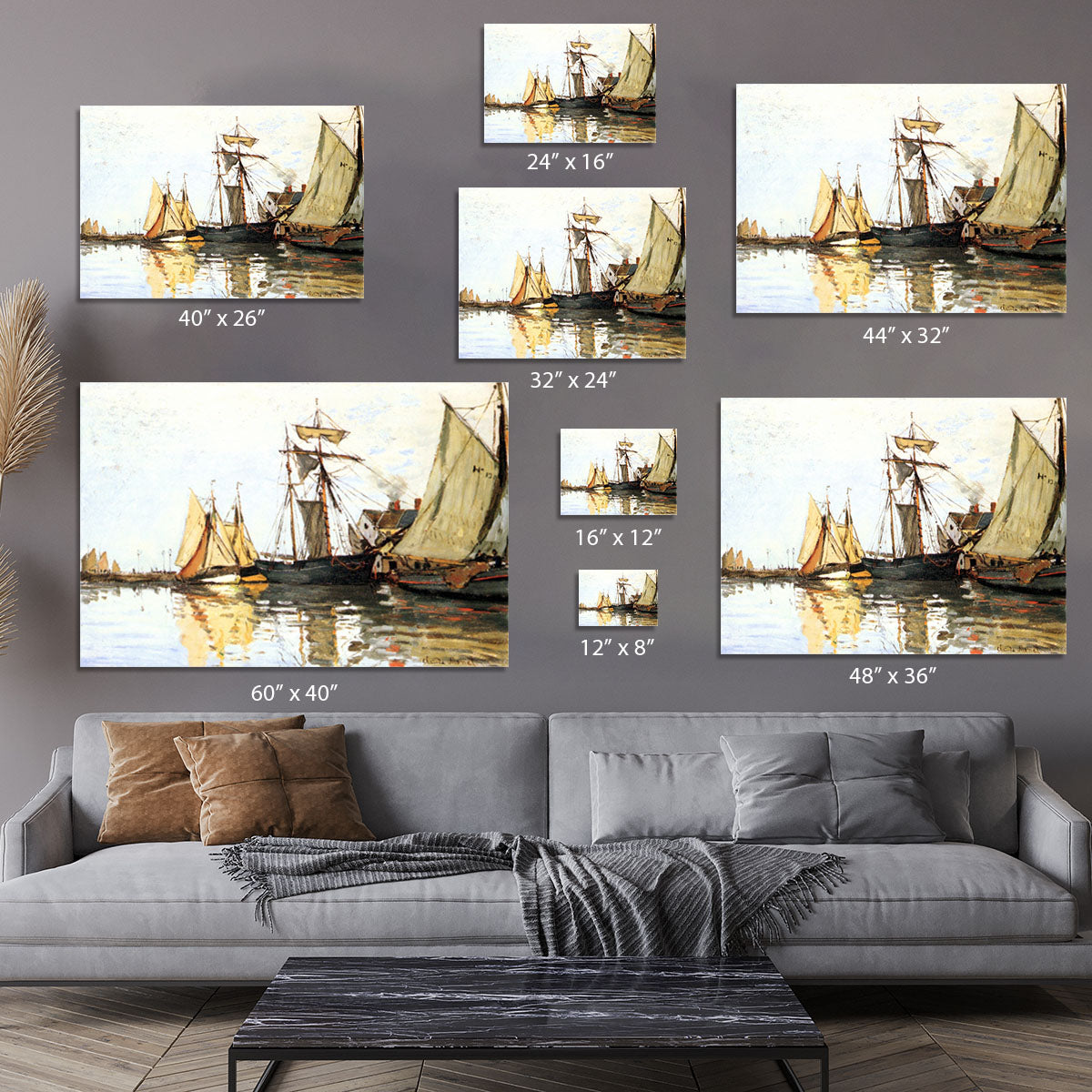 The Honfleur Port by Monet Canvas Print or Poster - Canvas Art Rocks - 7