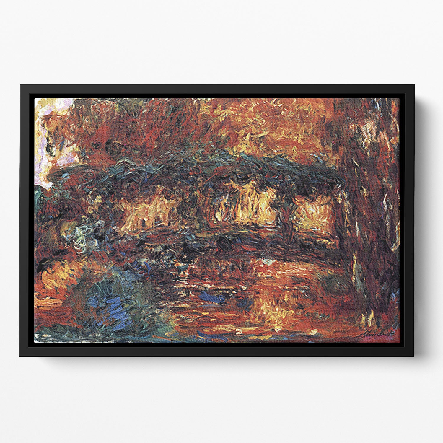 The Japanese Bridge 2 by Monet Floating Framed Canvas
