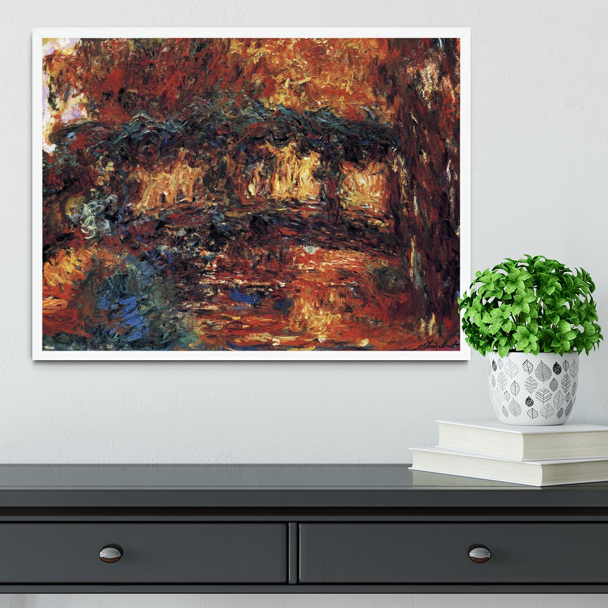 The Japanese Bridge 2 by Monet Framed Print - Canvas Art Rocks -6