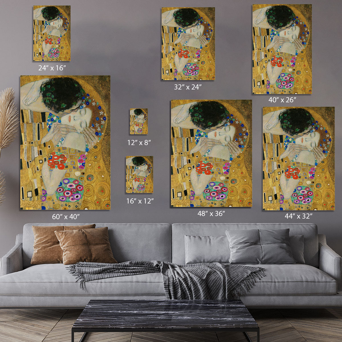 The Kiss detail by Klimt Canvas Print or Poster - Canvas Art Rocks - 7