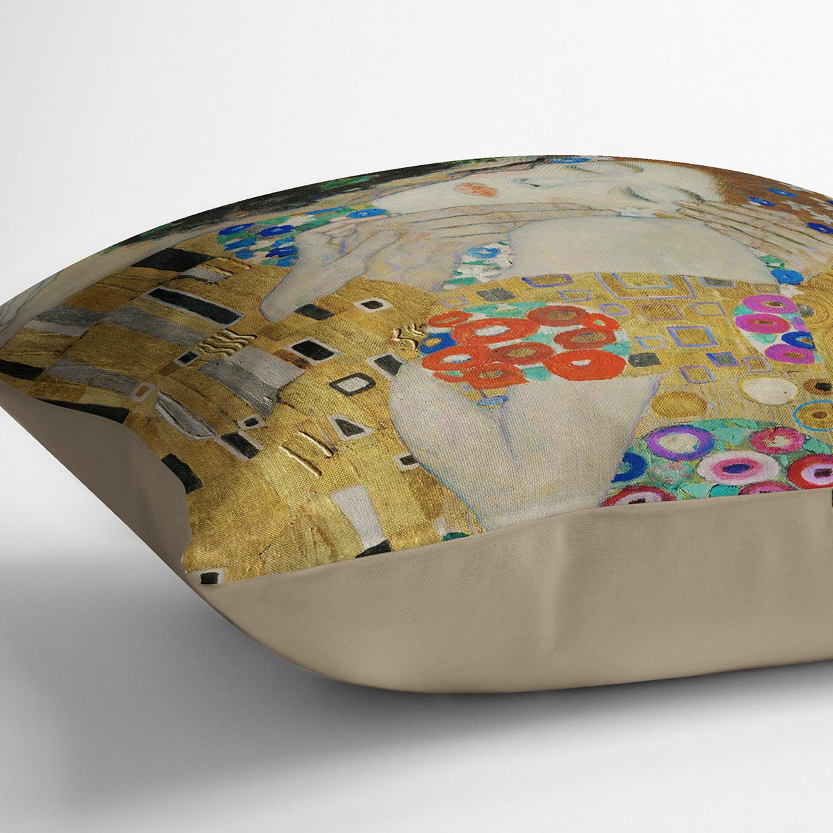 The Kiss detail by Klimt Cushion