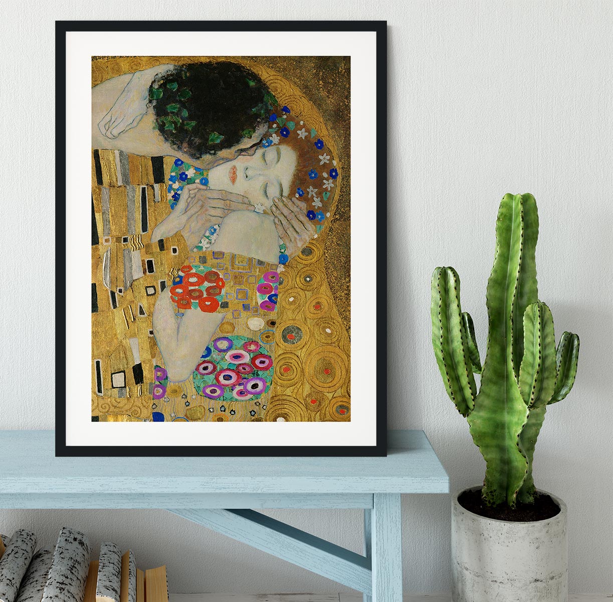 The Kiss detail by Klimt Framed Print - Canvas Art Rocks - 1