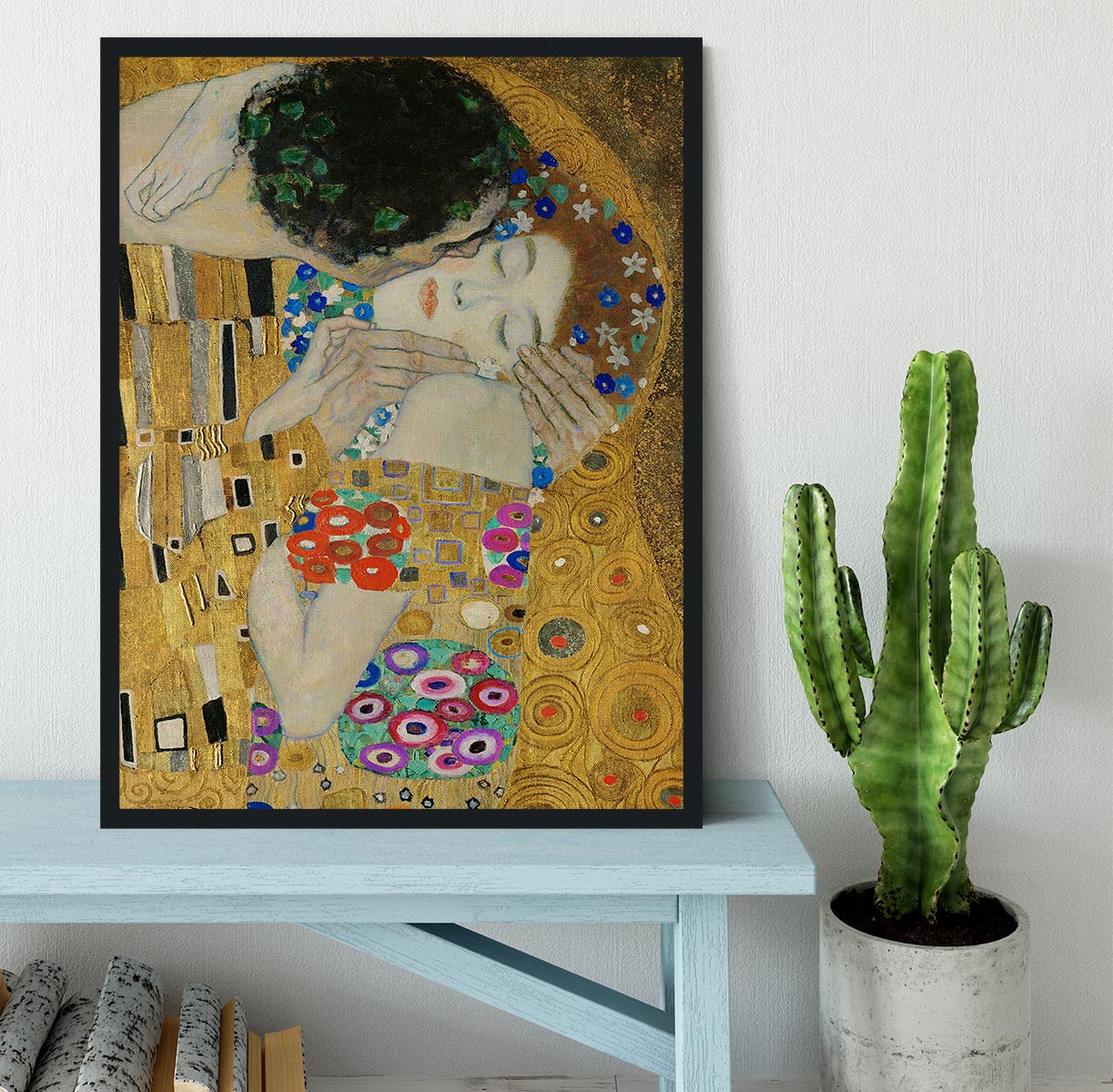 The Kiss detail by Klimt Framed Print - Canvas Art Rocks - 2