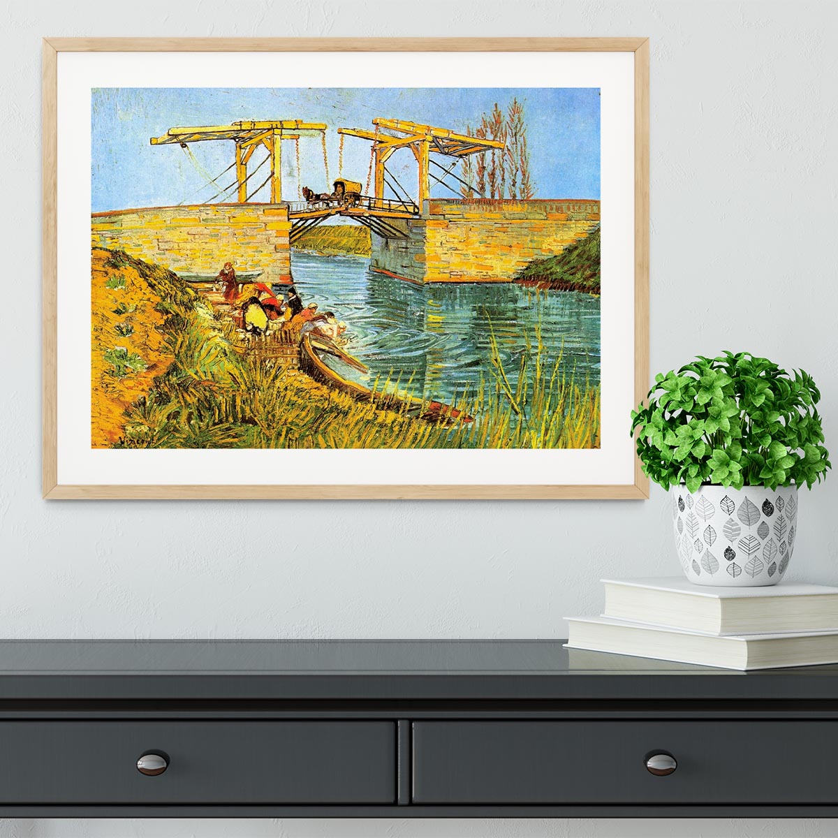 The Langlois Bridge at Arles by Van Gogh Framed Print - Canvas Art Rocks - 3
