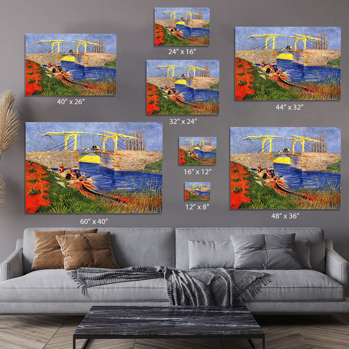 The Langlois Bridge at Arles with Women Washing by Van Gogh Canvas Print or Poster - Canvas Art Rocks - 7