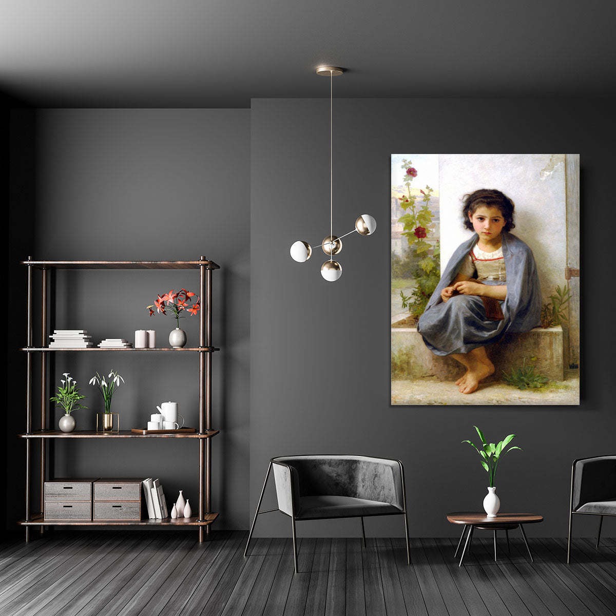 The Little Knitter By Bouguereau Canvas Print or Poster - Canvas Art Rocks - 5