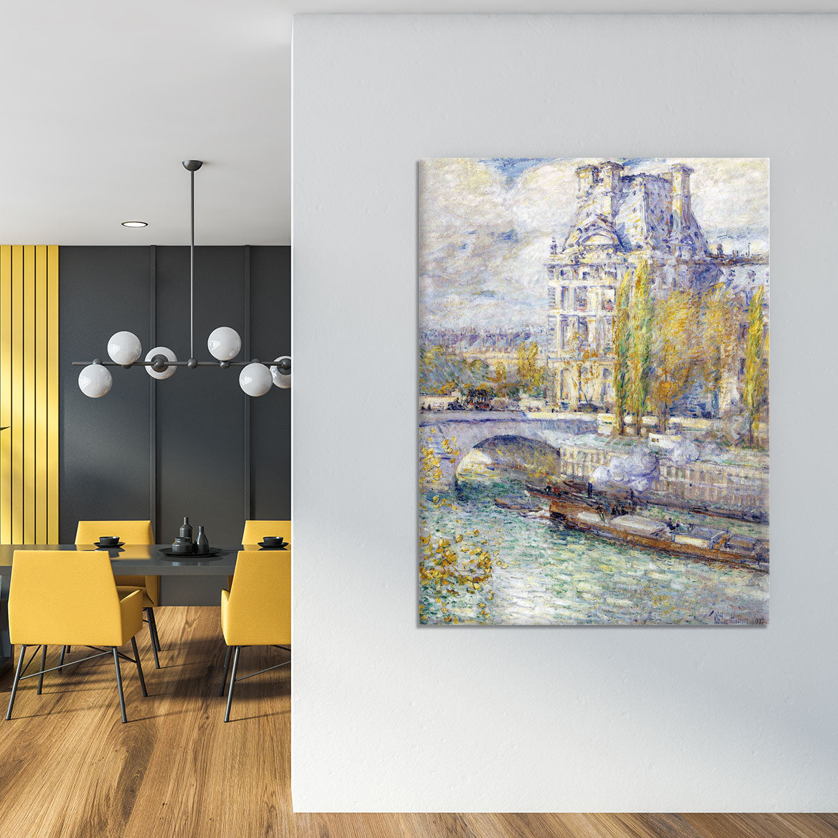 The Louvre on Pont Royal by Hassam Canvas Print or Poster - Canvas Art Rocks - 4