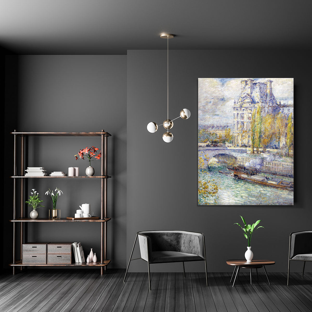 The Louvre on Pont Royal by Hassam Canvas Print or Poster - Canvas Art Rocks - 5