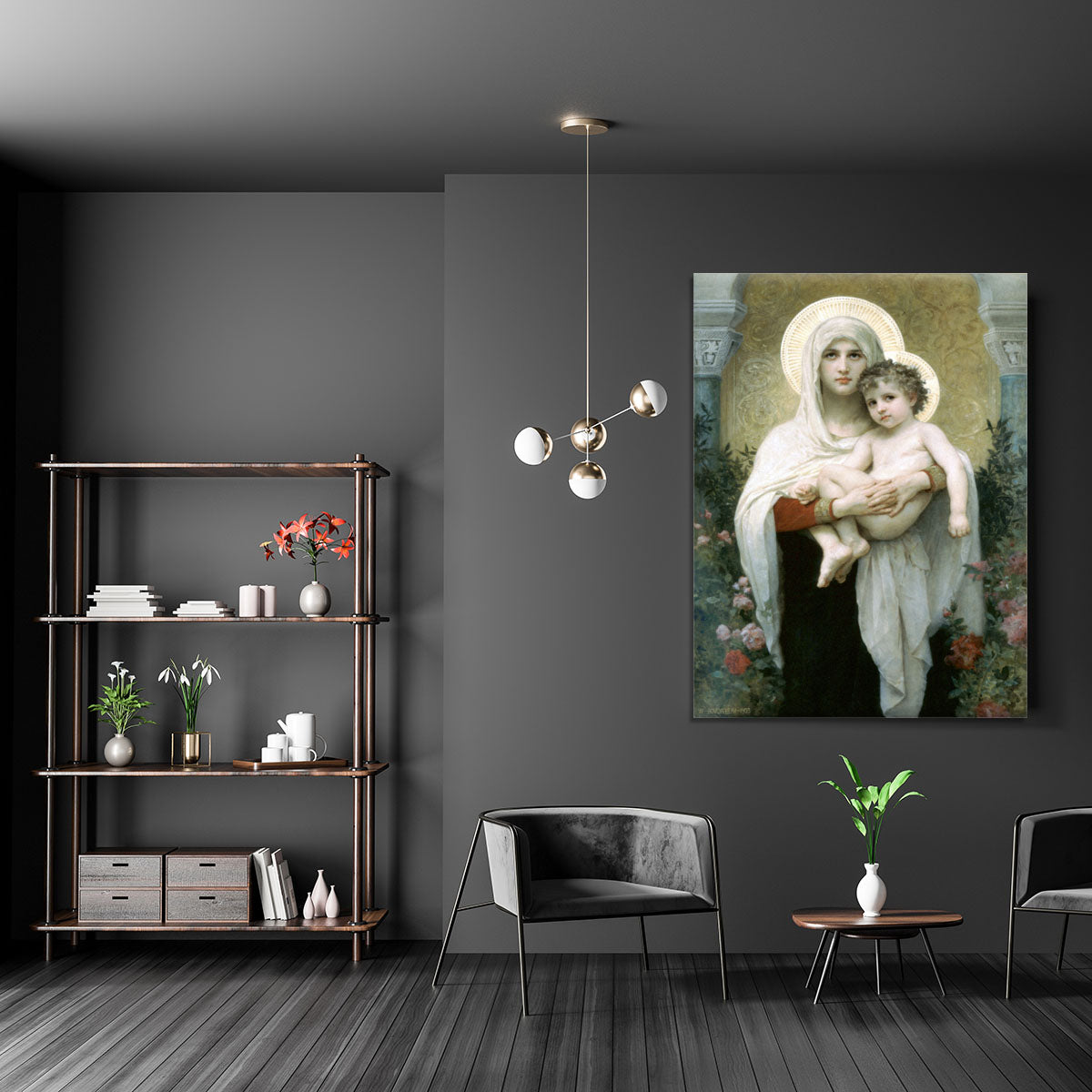 The Madonna of the Roses By Bouguereau Canvas Print or Poster - Canvas Art Rocks - 5