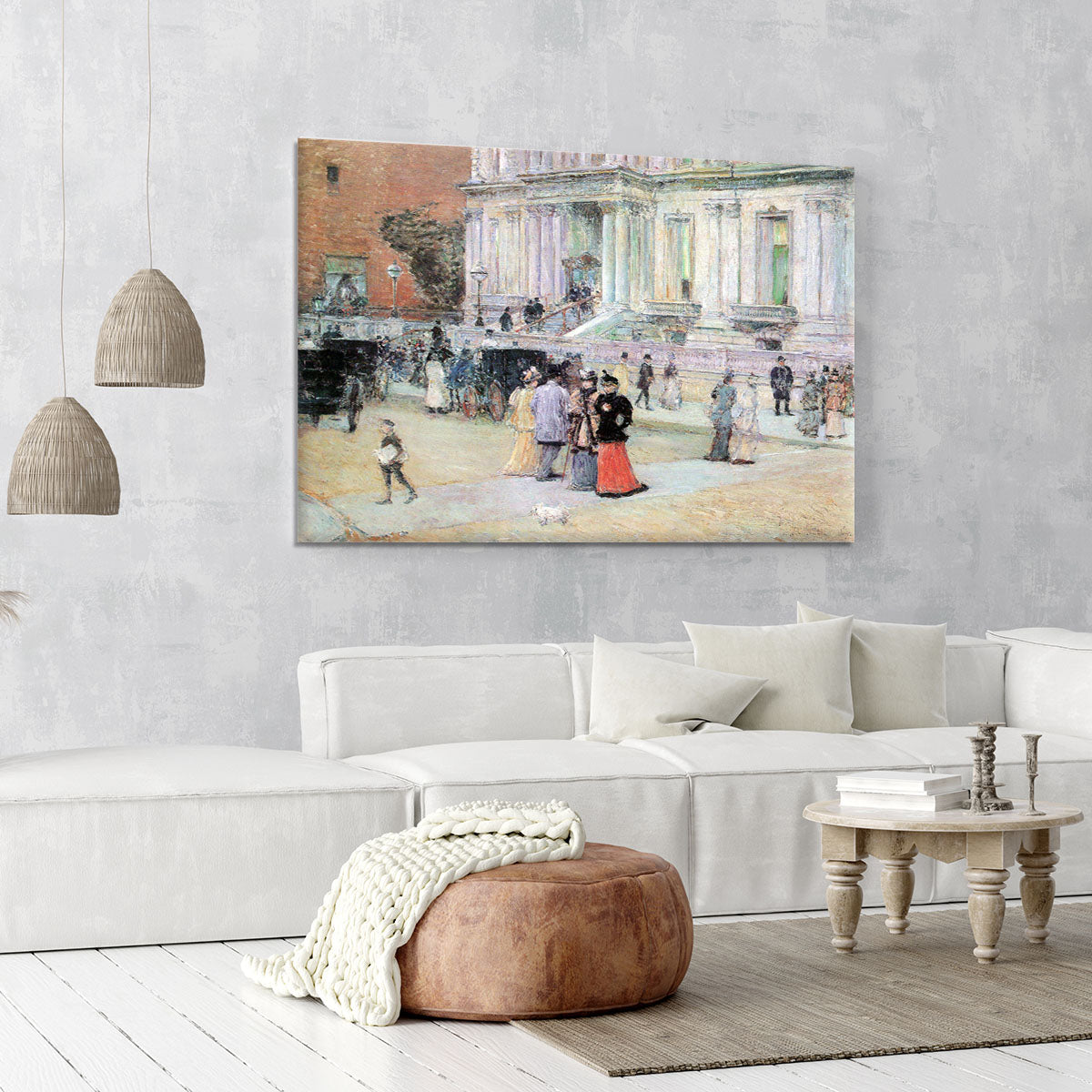 The Manhattan Club The Villa of the Stewarts by Hassam Canvas Print or Poster - Canvas Art Rocks - 6