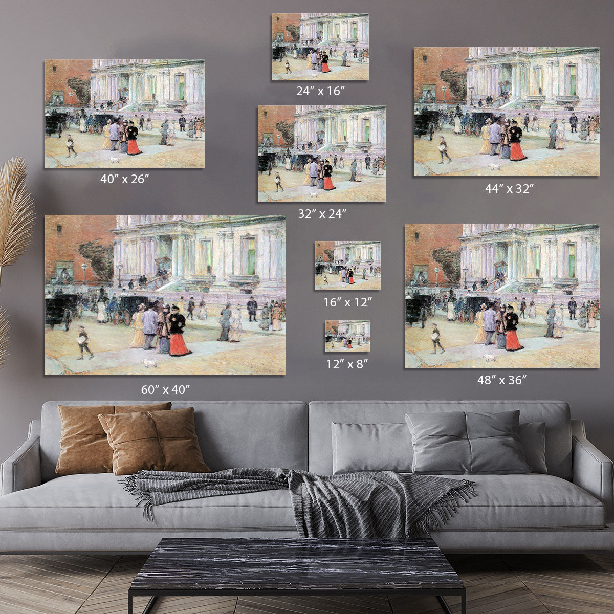 The Manhattan Club The Villa of the Stewarts by Hassam Canvas Print or Poster - Canvas Art Rocks - 7