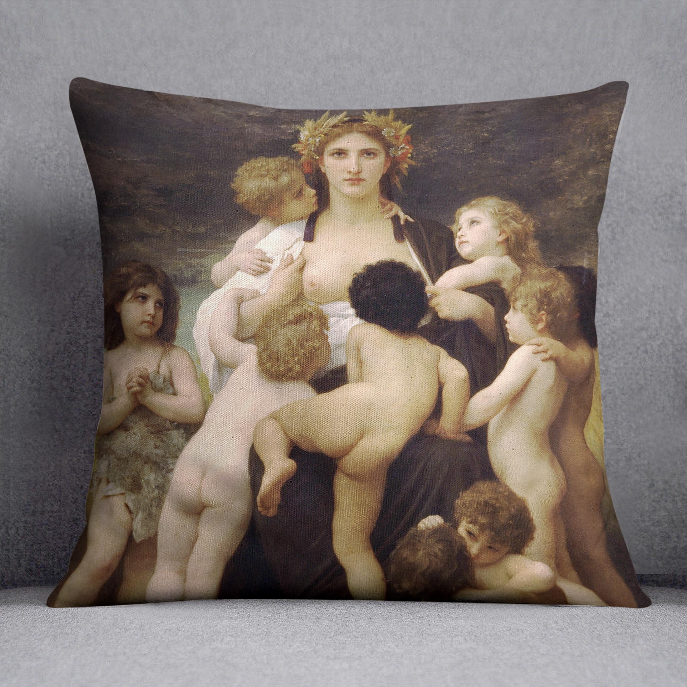 The Motherland By Bouguereau Cushion