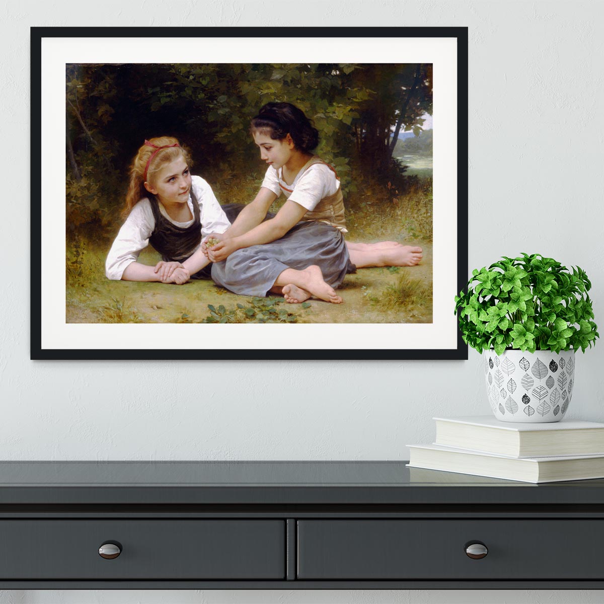 The Nut Gatherers By Bouguereau Framed Print - Canvas Art Rocks - 1