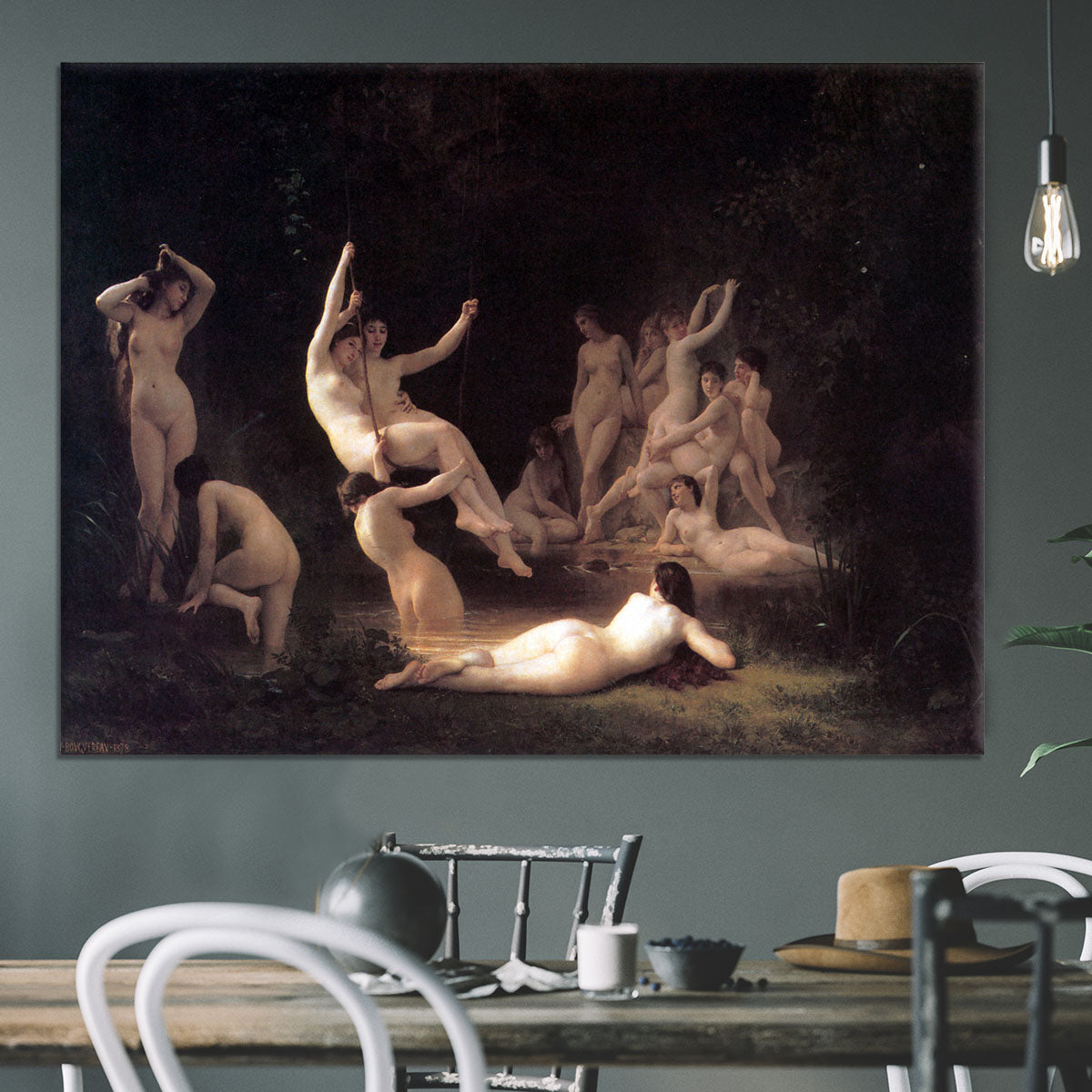 The Nymphaeum By Bouguereau Canvas Print or Poster - Canvas Art Rocks - 3