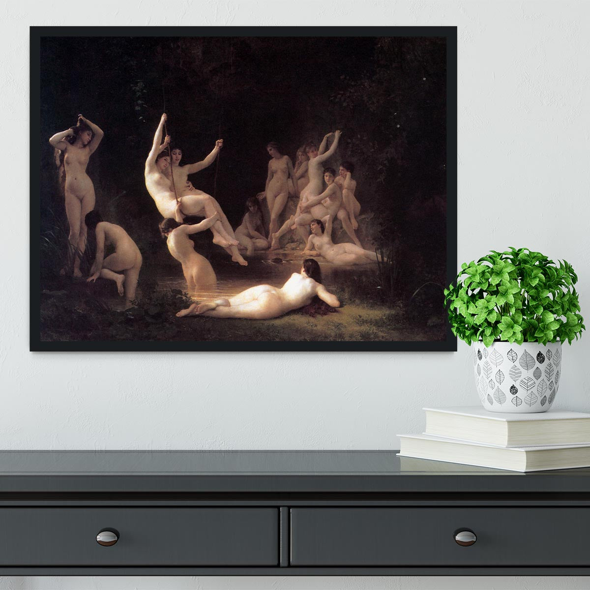 The Nymphaeum By Bouguereau Framed Print - Canvas Art Rocks - 2