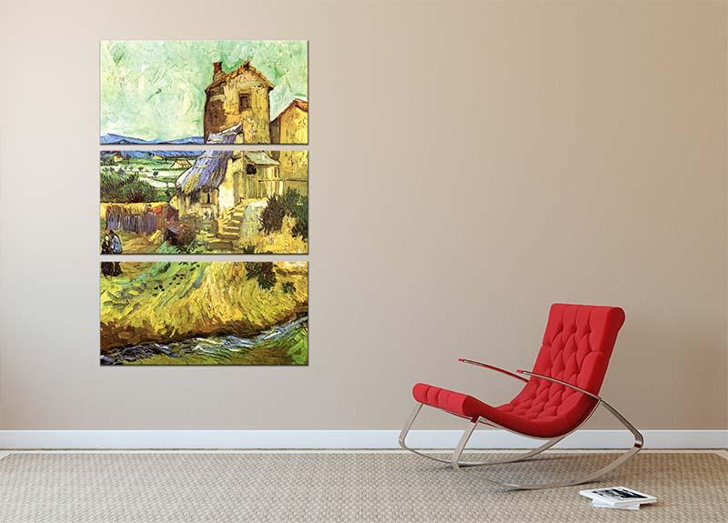 The Old Mill by Van Gogh 3 Split Panel Canvas Print - Canvas Art Rocks - 2