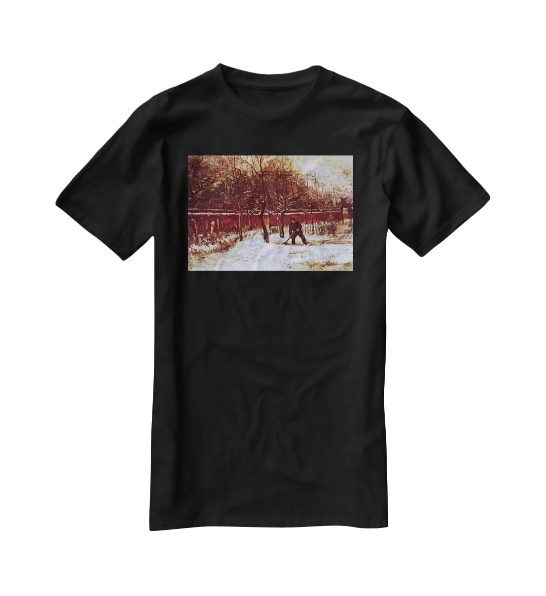 The Parsonage Garden at Nuenen in the Snow by Van Gogh T-Shirt - Canvas Art Rocks - 1