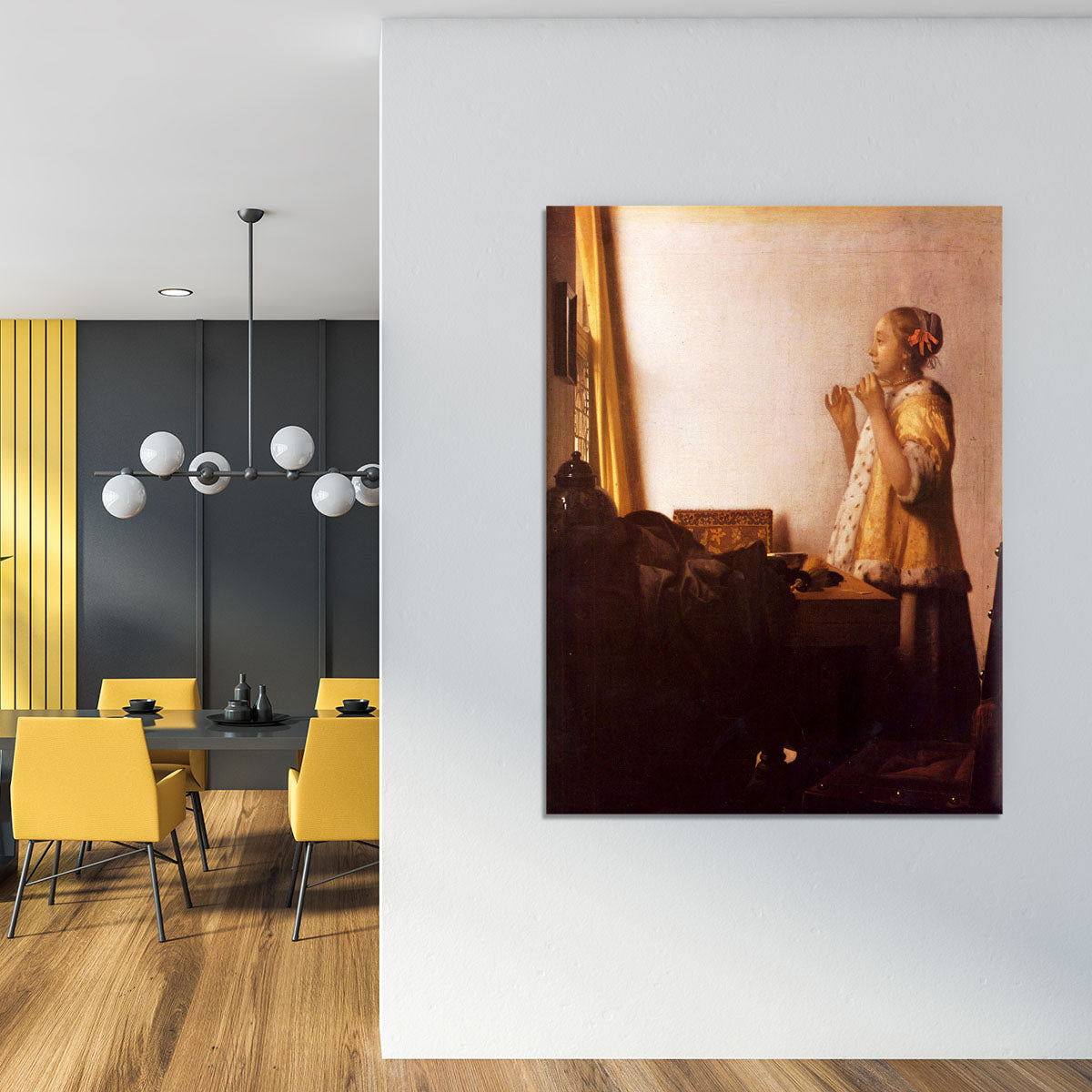 The Pearl Necklace by Vermeer Canvas Print or Poster - Canvas Art Rocks - 4