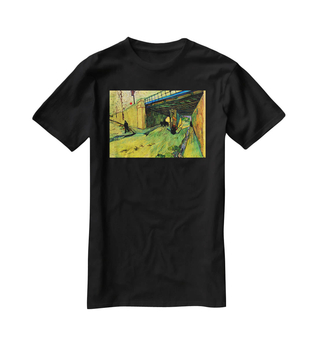 The Railway Bridge over Avenue Montmajour Arles by Van Gogh T-Shirt - Canvas Art Rocks - 1