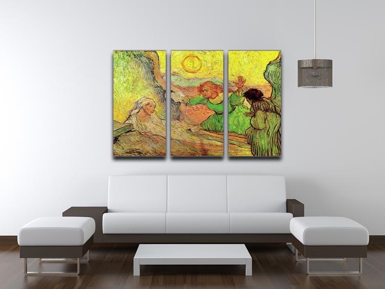 The Raising of Lazarus after Rembrandt by Van Gogh 3 Split Panel Canvas Print - Canvas Art Rocks - 4