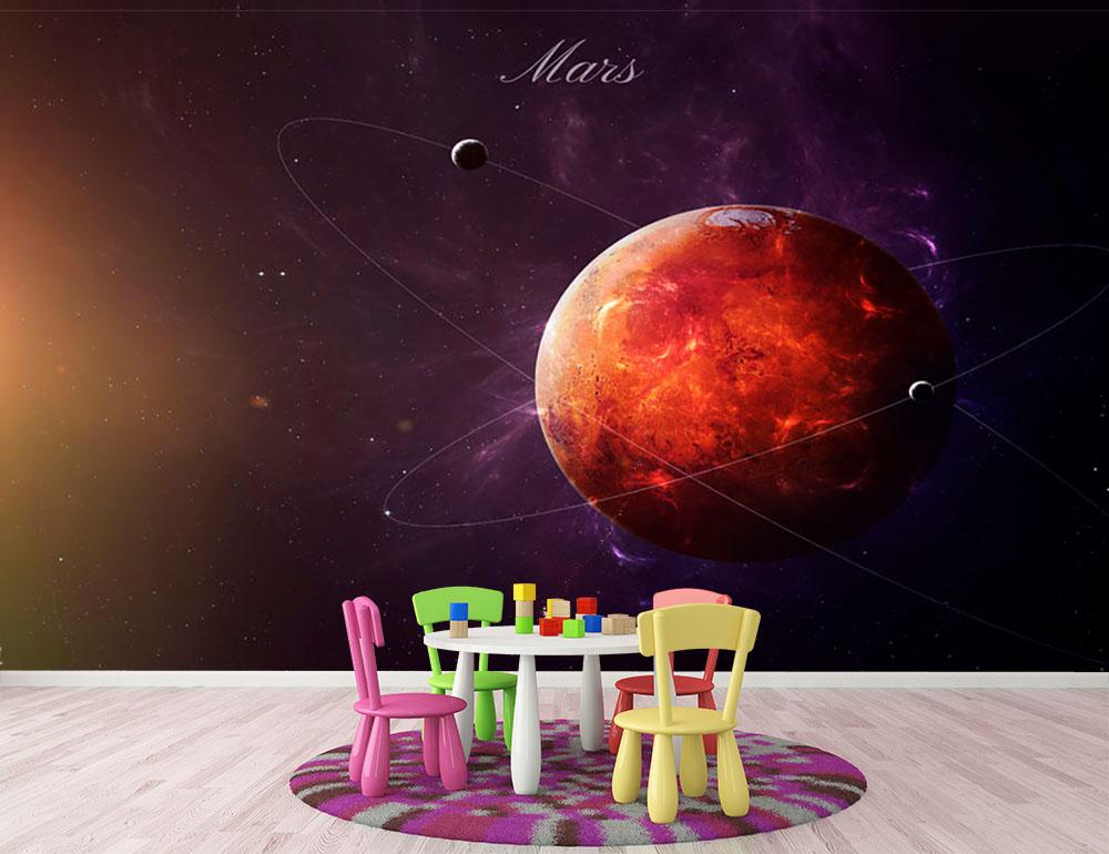 The Red Planet Mars Wall Mural Wallpaper - Canvas Art Rocks - 3