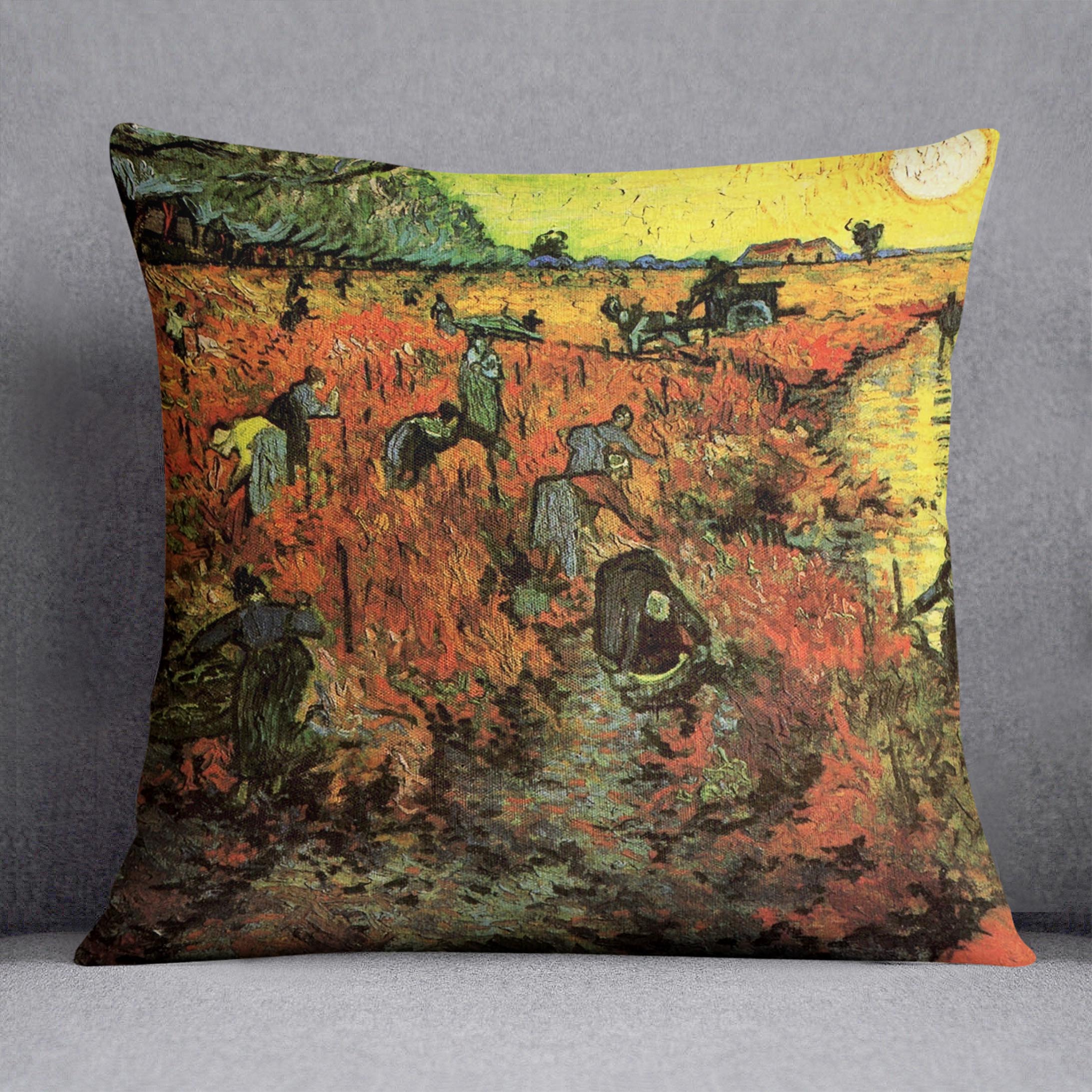 The Red Vineyard by Van Gogh Cushion
