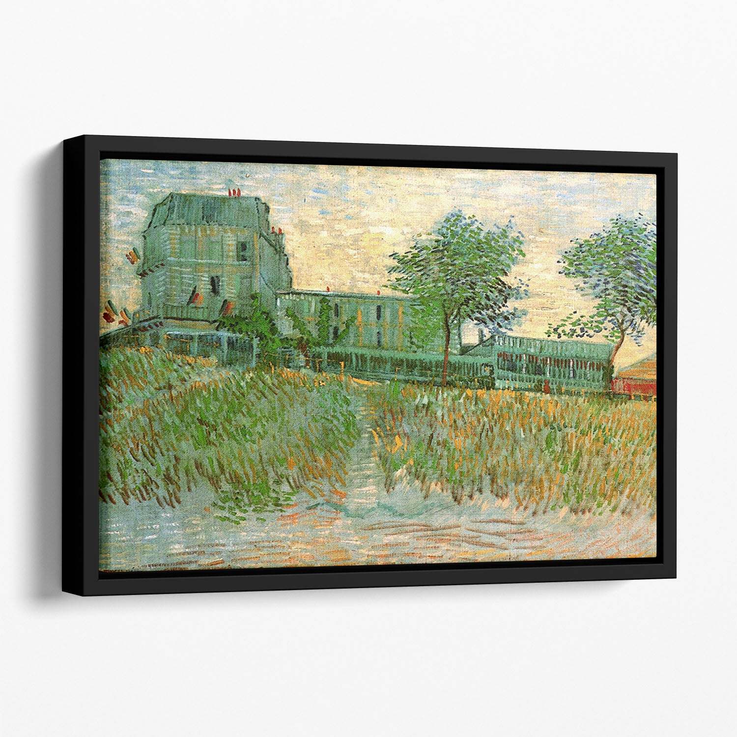 The Restaurant de la Sirene at Asnieres by Van Gogh Floating Framed Canvas
