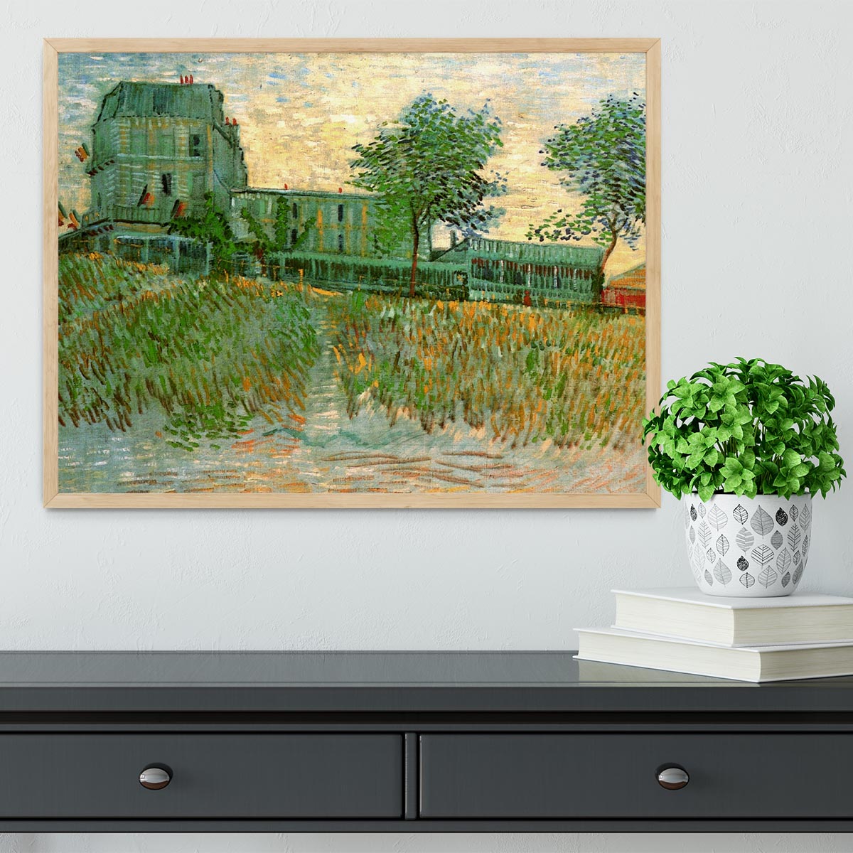 The Restaurant de la Sirene at Asnieres by Van Gogh Framed Print - Canvas Art Rocks - 4