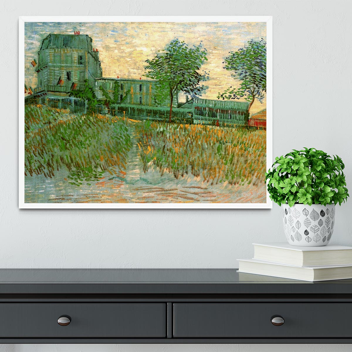 The Restaurant de la Sirene at Asnieres by Van Gogh Framed Print - Canvas Art Rocks -6