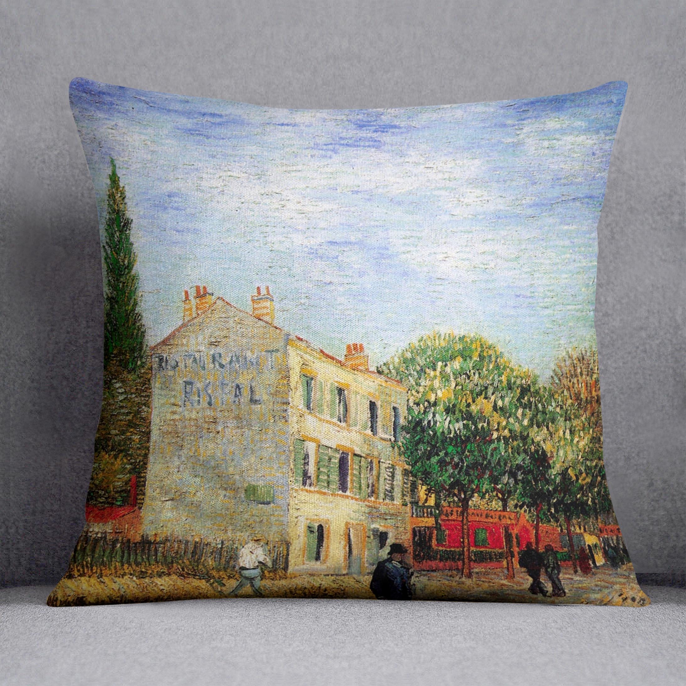 The Rispal Restaurant at Asnieres by Van Gogh Cushion