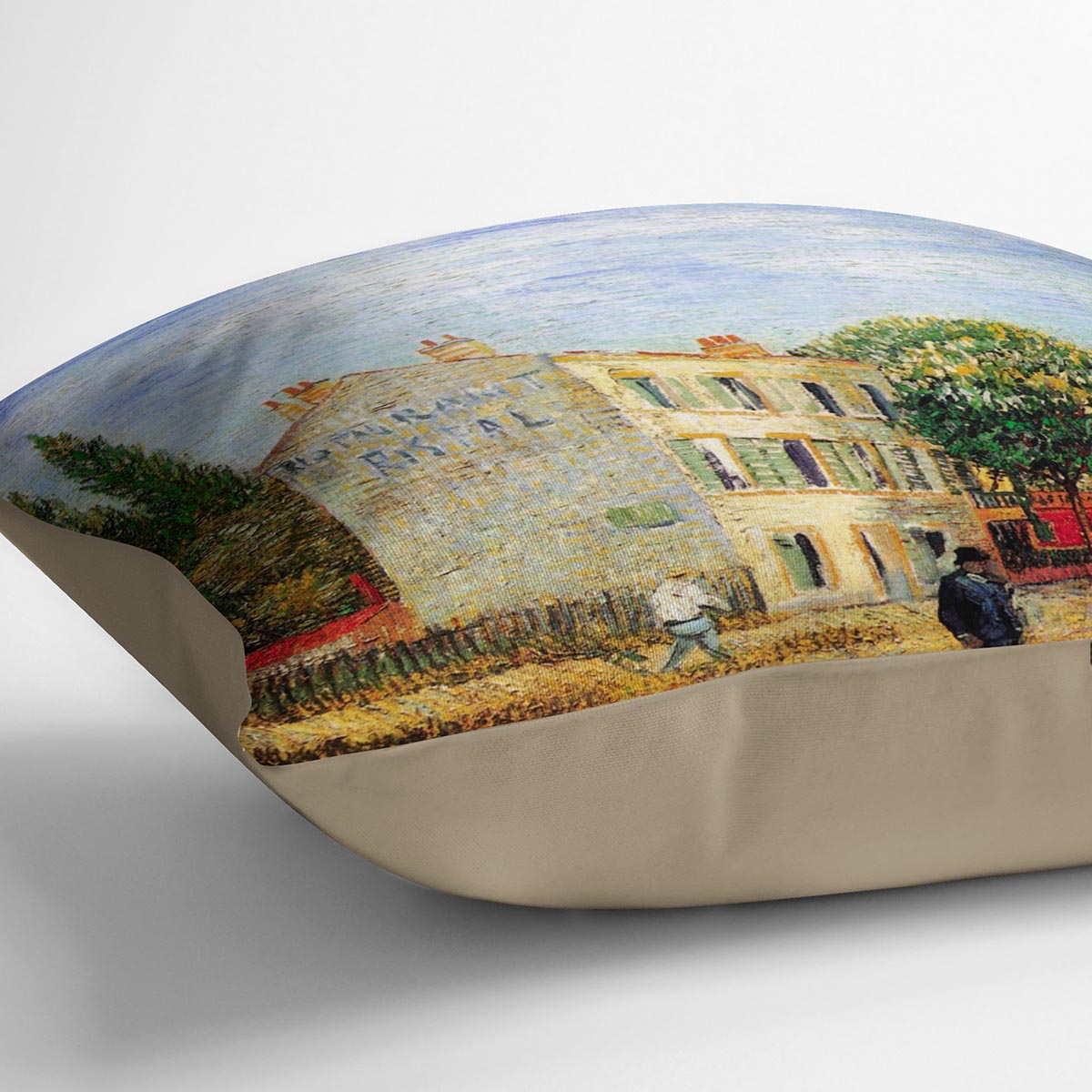 The Rispal Restaurant at Asnieres by Van Gogh Cushion