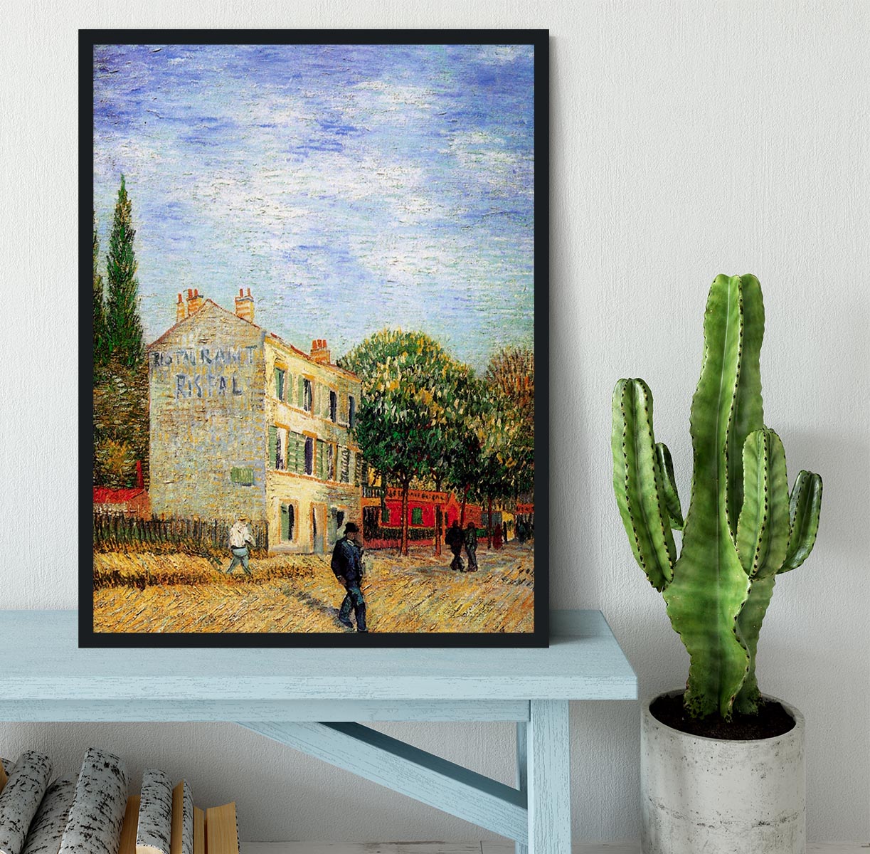 The Rispal Restaurant at Asnieres by Van Gogh Framed Print - Canvas Art Rocks - 2