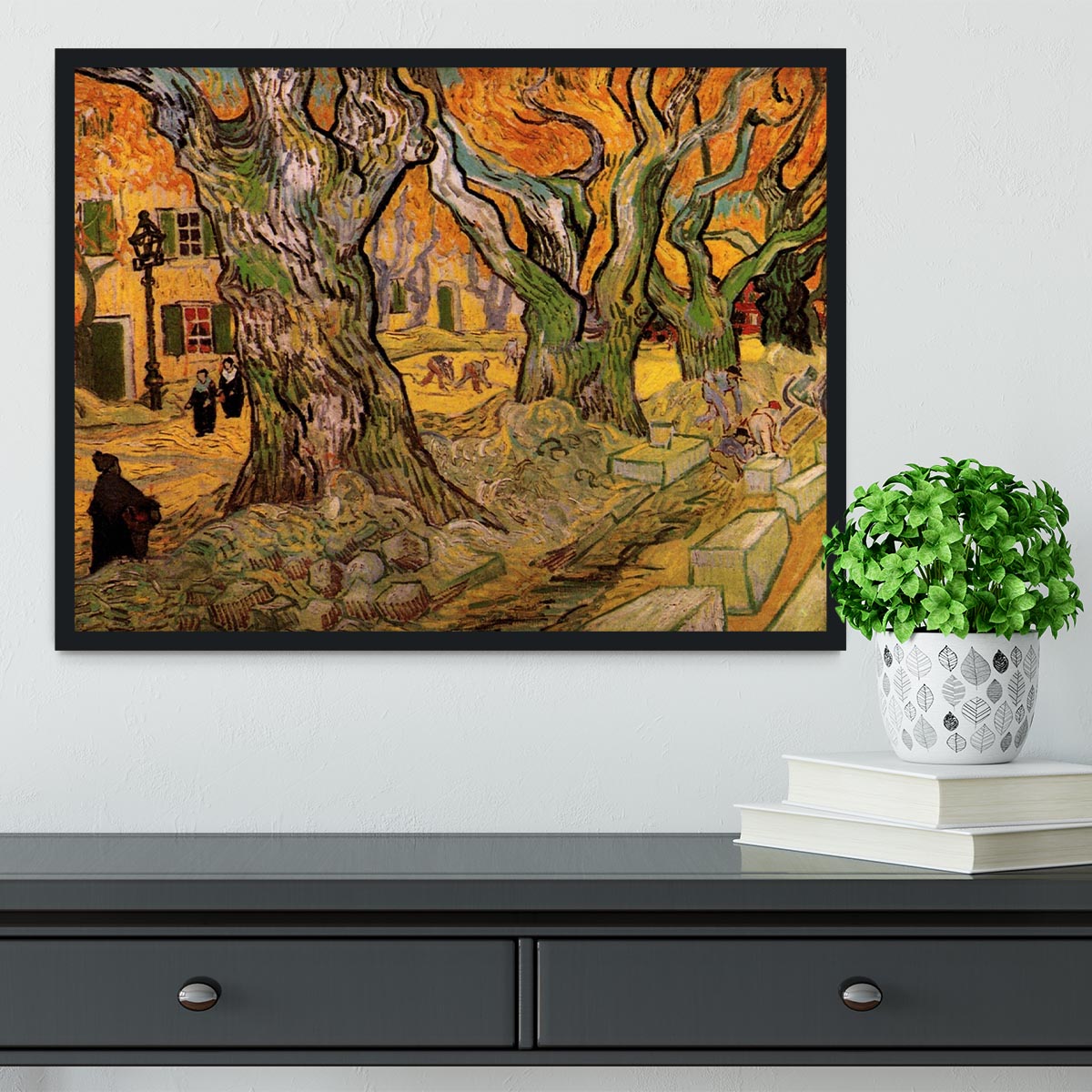 The Road Menders by Van Gogh Framed Print - Canvas Art Rocks - 2