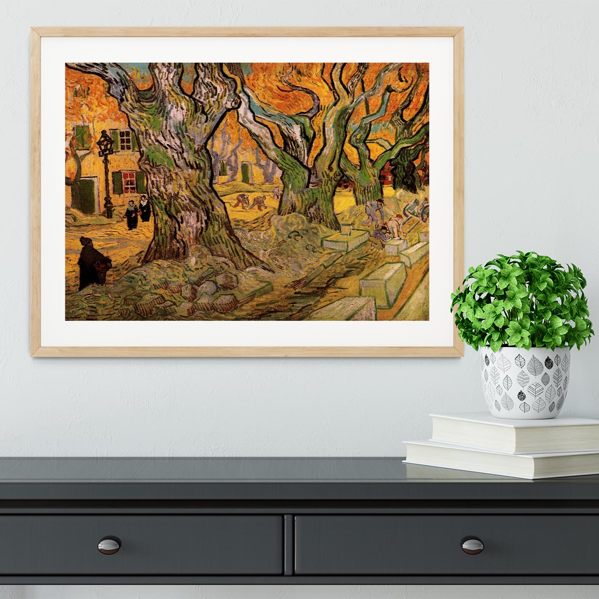 The Road Menders by Van Gogh Framed Print - Canvas Art Rocks - 3