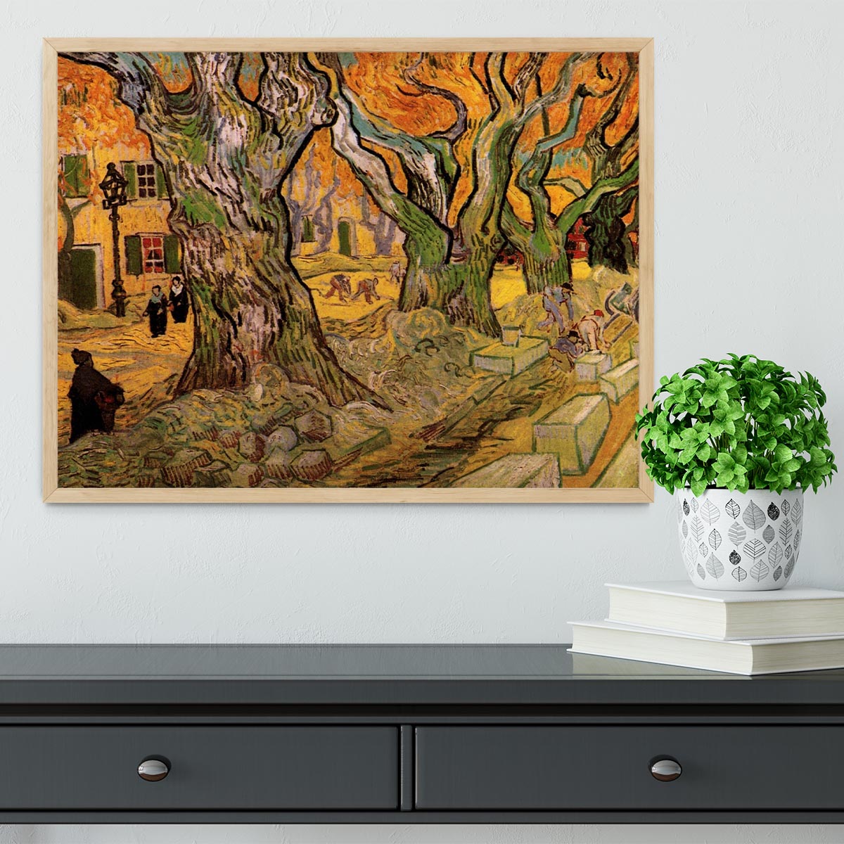 The Road Menders by Van Gogh Framed Print - Canvas Art Rocks - 4