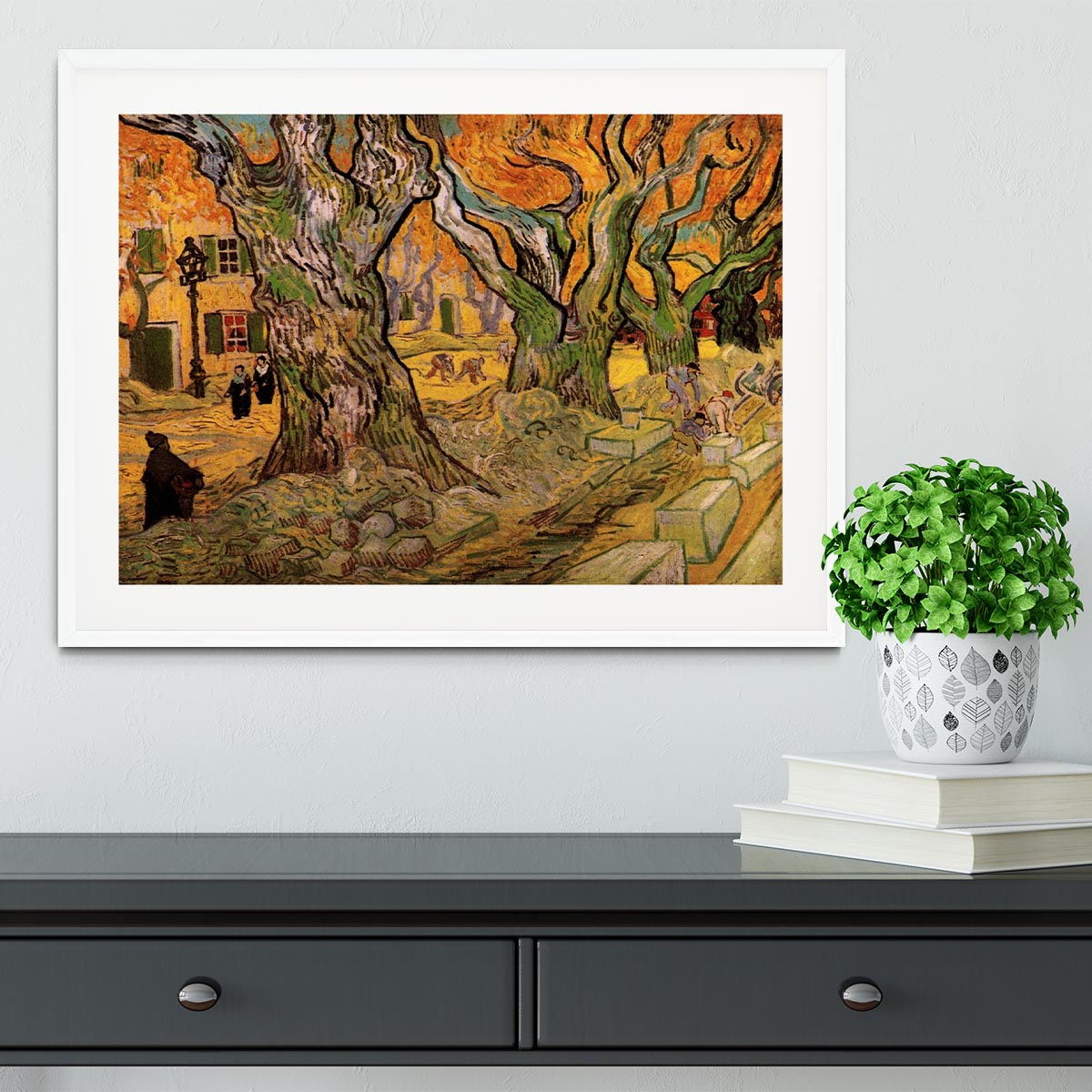 The Road Menders by Van Gogh Framed Print - Canvas Art Rocks - 5