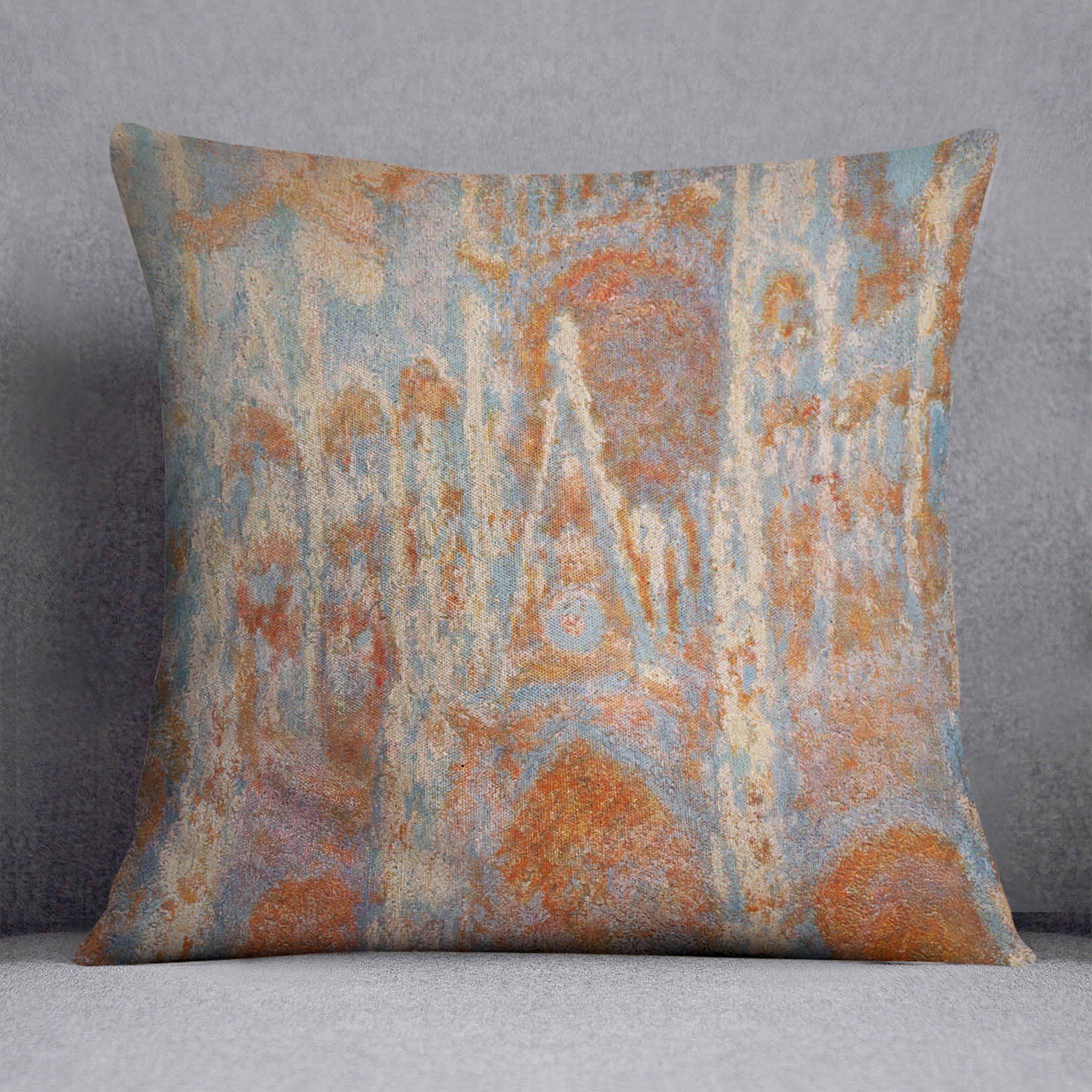 The Rouen Cathedral The facade at sunset by Monet Cushion