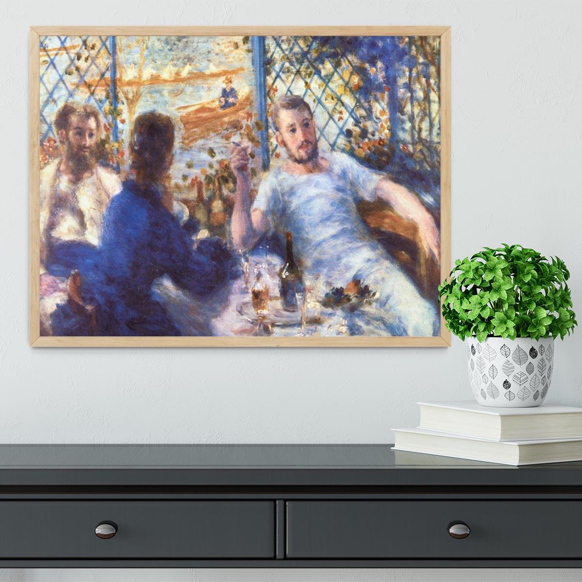 The Rowers Lunch by Renoir Framed Print - Canvas Art Rocks - 4