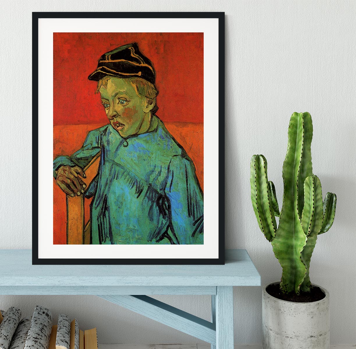 The Schoolboy Camille Roulin by Van Gogh Framed Print - Canvas Art Rocks - 1