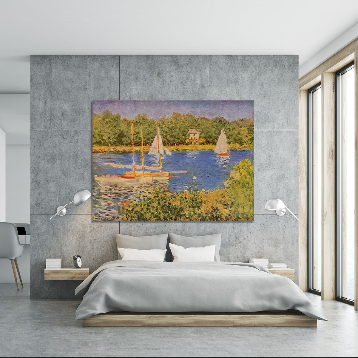 The Seine at Argenteuil Basin by Monet Canvas Print or Poster - Canvas Art Rocks - 5