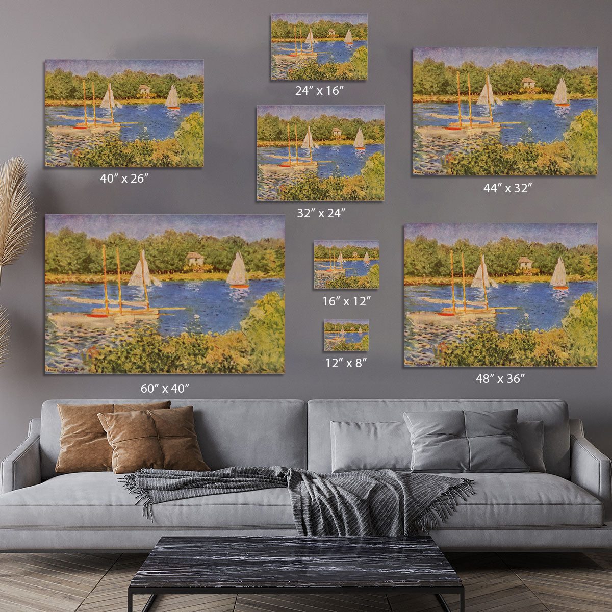 The Seine at Argenteuil Basin by Monet Canvas Print or Poster - Canvas Art Rocks - 7