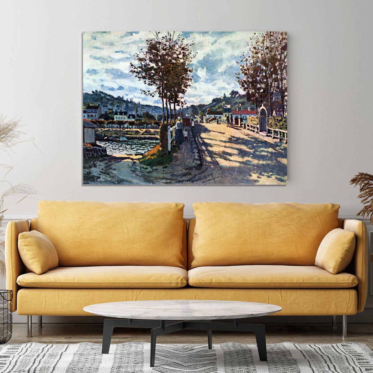 The Seine at Bougival by Monet Canvas Print or Poster - Canvas Art Rocks - 4