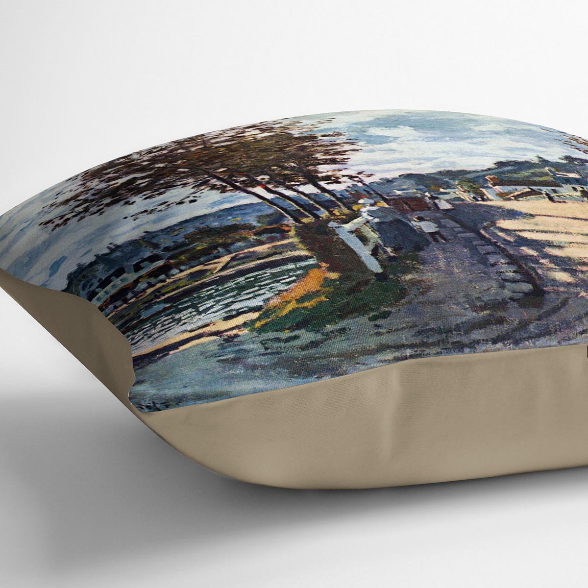 The Seine at Bougival by Monet Cushion