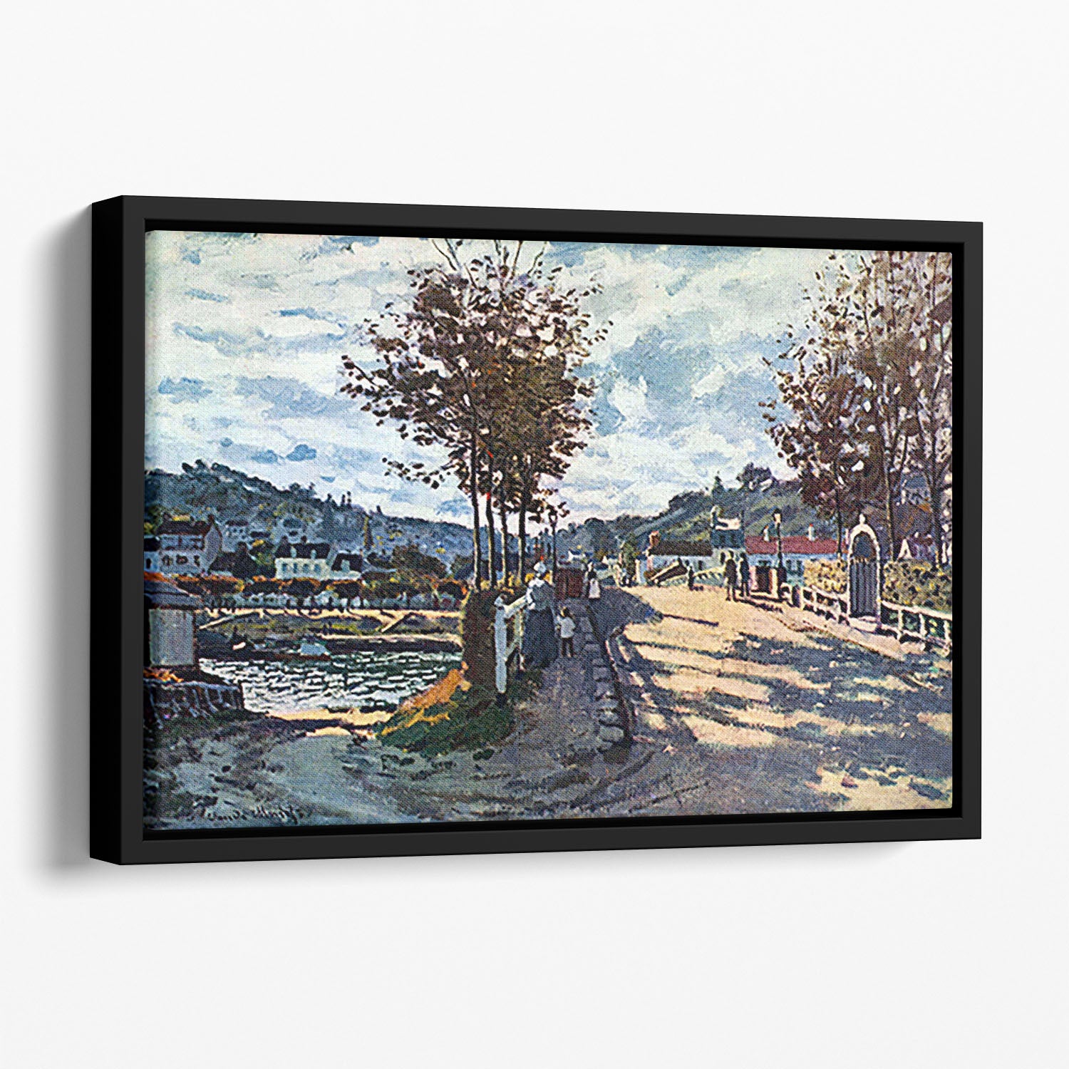 The Seine at Bougival by Monet Floating Framed Canvas