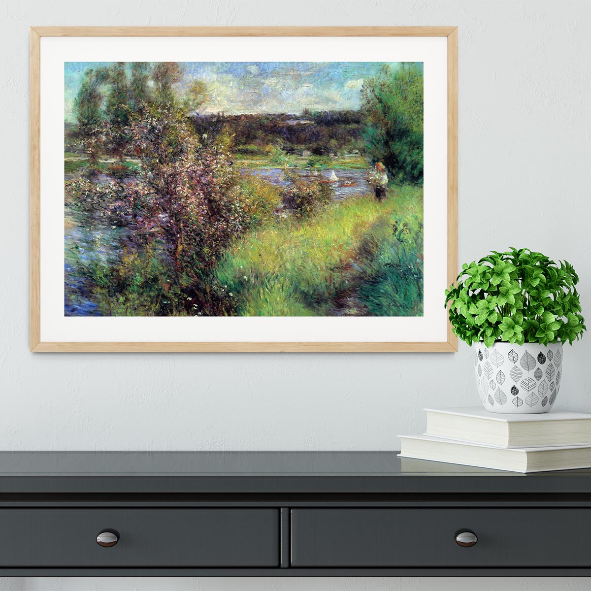 The Seine at Chatou by Renoir Framed Print - Canvas Art Rocks - 3