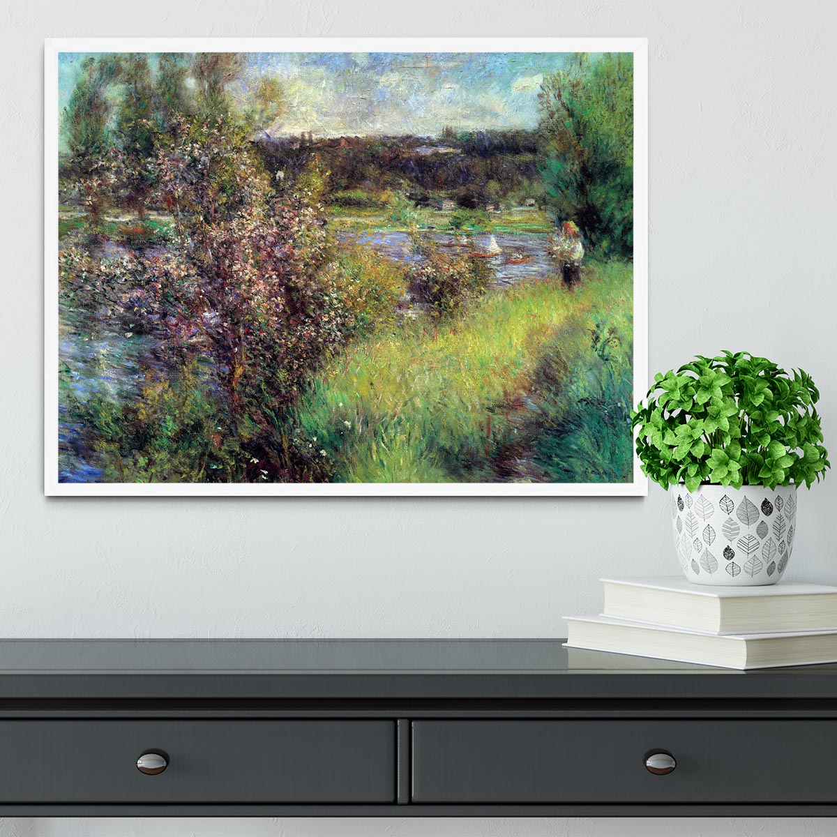 The Seine at Chatou by Renoir Framed Print - Canvas Art Rocks -6