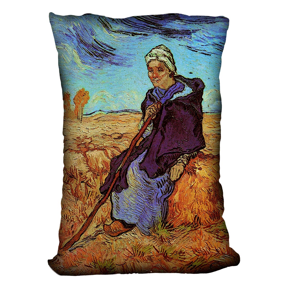 The Shepherdess after Millet by Van Gogh Cushion