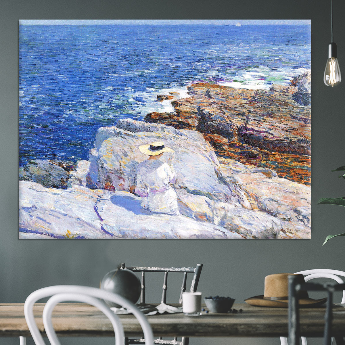 The Southern rock riffs Appledore by Hassam Canvas Print or Poster - Canvas Art Rocks - 3